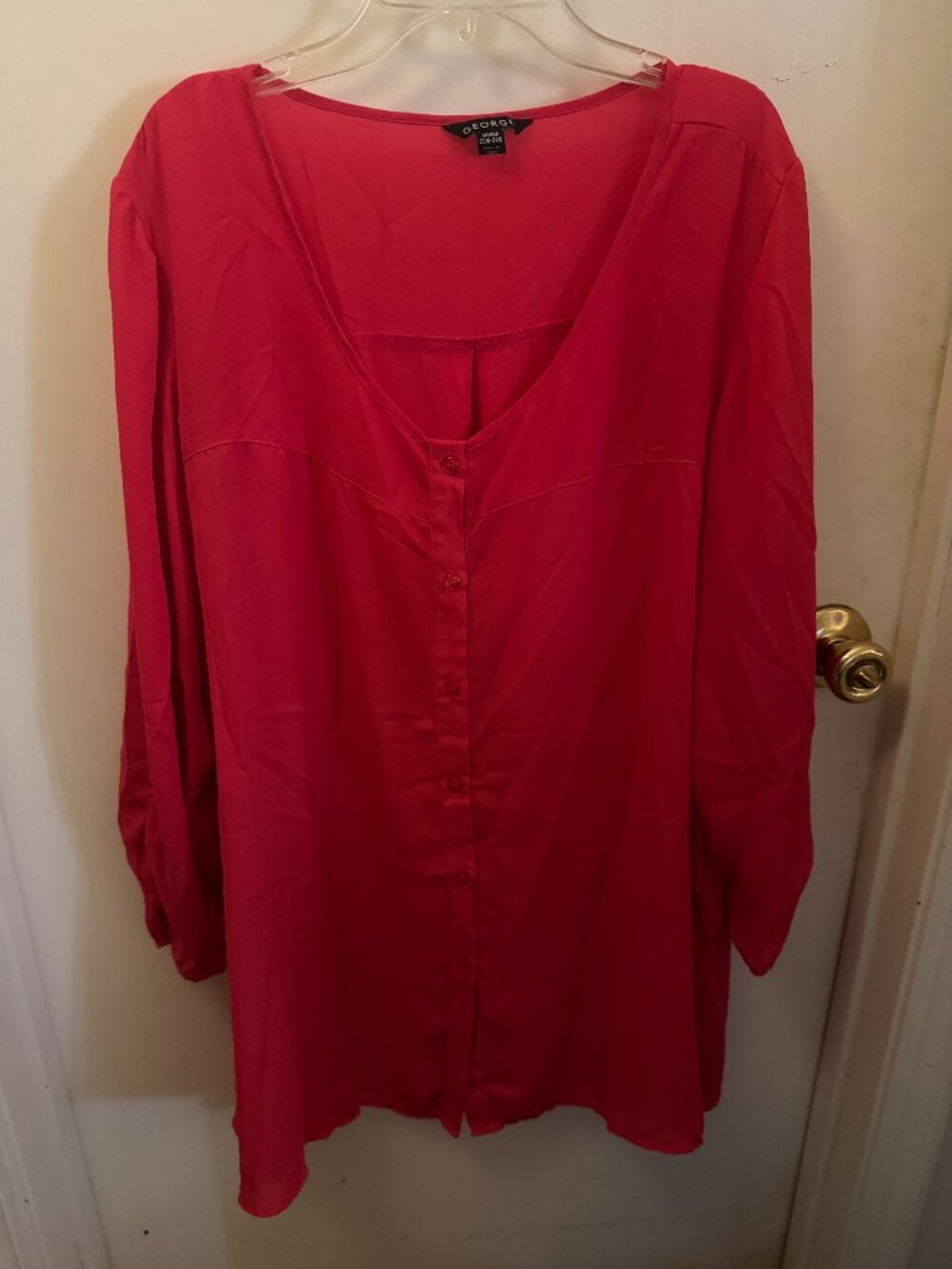 George Tunic Red Blouse W 3X